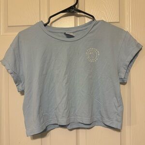 Light Blue Gymshark Legacy Cropped Tee